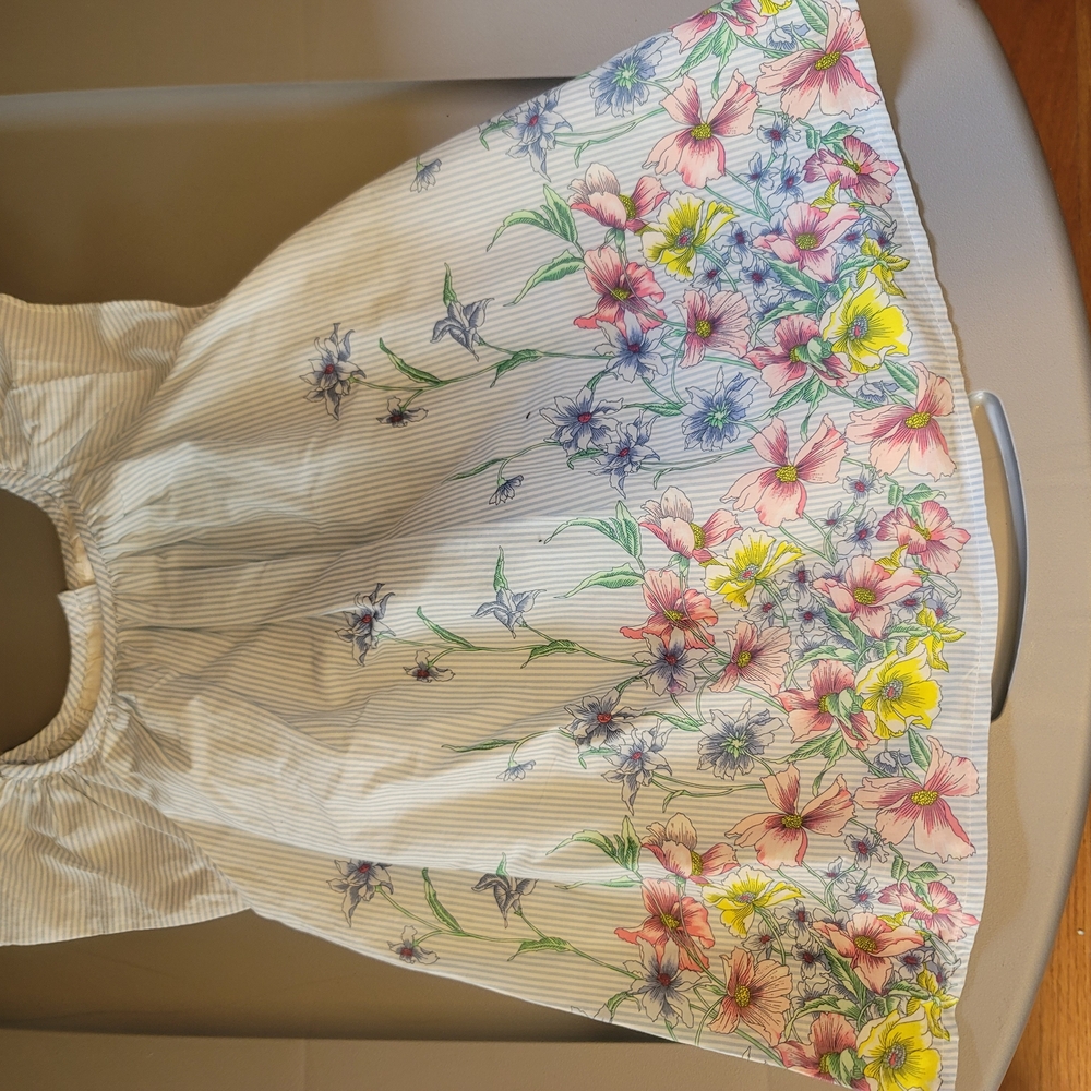 Floral Print Dress with Stripes